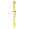 Montre Enfant Excellanc bracelet silicone jaune cadran blanc 27 mm