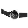 Montre Femme bracelet cuir synthétique noir Excellanc cadran noir marbré