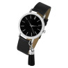 Montre Monopol Femme bracelet cuir synthétique noir cadran noir