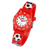 Montre Enfant QBos bracelet silicone rouge motif football
