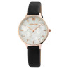 Montre Excellanc Femme bracelet cuir synthétique noir cadran blanc 37 mm