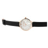 Montre Excellanc Femme bracelet cuir synthétique noir cadran blanc 37 mm