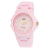 Montre Q&Q bracelet plastique rose Homme cadran rose