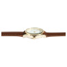 Montre Femme Excellanc bracelet cuir synthétique brun cadran blanc 28 mm
