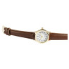 Montre Femme Excellanc bracelet cuir synthétique brun cadran blanc 28 mm