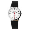 Montre bracelet cuir synthétique Homme Bahnhof cadran blanc