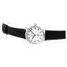 Montre bracelet cuir synthétique Homme Bahnhof cadran blanc