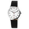 Montre bracelet cuir synthétique Homme Bahnhof cadran blanc