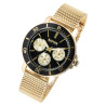 Montre Homme Raptor bracelet acier inoxydable doré cadran noir