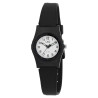 Montre Q&Q Femme bracelet silicone noir cadran blanc