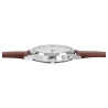Montre Classique bracelet cuir synthétique brun Homme cadran blanc 40 mm