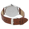 Montre Classique bracelet cuir synthétique brun Homme cadran blanc 40 mm