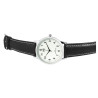 Montre Q&Q Homme bracelet cuir synthétique noir cadran blanc 40 mm