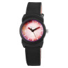 Montre Raptor Femme bracelet cuir véritable noir cadran rouge 30 mm