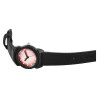 Montre Raptor Femme bracelet cuir véritable noir cadran rouge 30 mm
