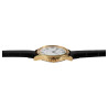 Montre Homme Q&Q dorée bracelet cuir synthétique noir cadran blanc
