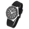 Montre Raptor homme boîtier acier octogonal cadran noir bracelet silicone