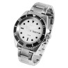 Montre Homme bracelet acier inoxydable argenté Just Watch cadran blanc