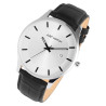 Montre bracelet cuir véritable noir dateur 43 mm Just Watch Homme