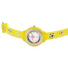 Montre Enfant QBos bracelet silicone jaune cadran blanc