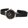 Montre Femme Excellanc bracelet acier inoxydable noir cadran noir