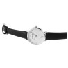 Montre Femme Excellanc bracelet cuir synthétique noir cadran argenté 33 mm