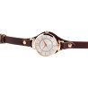 Montre Femme Excellanc bracelet cuir synthétique brun cadran argenté 32 mm
