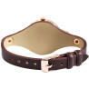 Montre Femme Excellanc bracelet cuir synthétique brun cadran argenté 32 mm