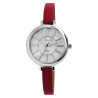 Montre Excellanc Femme bracelet cuir synthétique rouge cadran blanc 35 mm