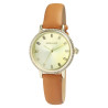 Montre Femme Excellanc bracelet cuir synthétique brun sertissage de strass