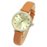 Montre Femme Excellanc bracelet cuir synthétique brun sertissage de strass