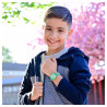 Montre QBos bracelet silicone vert Enfant cadran blanc 28 mm