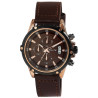 Montre Homme Elite bracelet cuir véritable brun chronographe