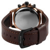 Montre Homme Elite bracelet cuir véritable brun chronographe