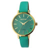 Montre Femme Akzent bracelet cuir synthétique vert cadran vert 38 mm