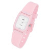Montre Femme bracelet silicone rose Q&Q cadran blanc