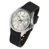 Montre Femme Q&Q bracelet silicone noir cadran argenté