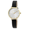 Montre bracelet cuir véritable noir Femme Just Watch cadran argenté 32 mm Skylar