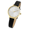 Montre bracelet cuir véritable noir Femme Just Watch cadran argenté 32 mm Skylar