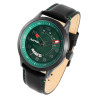 Montre Homme Raptor bracelet cuir véritable noir cadran vert