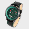 Montre Homme Raptor bracelet cuir véritable noir cadran vert