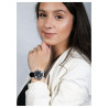 Montre Femme Excellanc bracelet cuir synthétique noir cadran noir