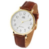 Montre Homme Q&Q bracelet cuir synthétique brun cadran blanc