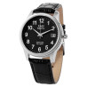 Montre Homme Q&Q Superior bracelet cuir véritable noir cadran noir