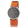 Montre Homme Excellanc bracelet cuir synthétique brun cadran gris