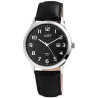 Montre Homme Just Watch bracelet cuir véritable noir cadran noir 41 mm