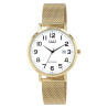 Montre Homme Q&Q bracelet acier inoxydable doré maille milanaise
