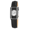 Montre Akzent bracelet cuir synthétique noir boîtier rectangulaire Femme cadran noir