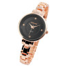 Montre Femme Excellanc bracelet métal doré rose cadran noir