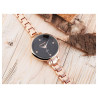 Montre Femme Excellanc bracelet métal doré rose cadran noir